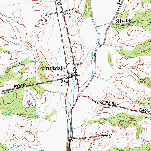 Topographic Map of Fruitdale, OH