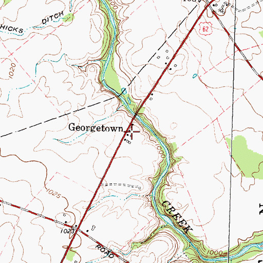 Topographic Map of Georgetown, OH