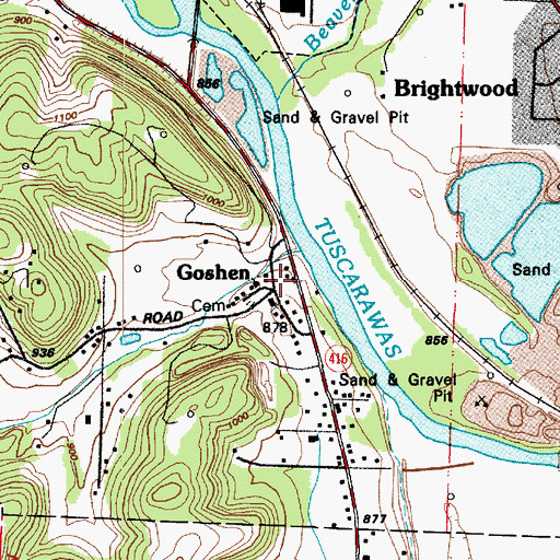 Topographic Map of Goshen, OH