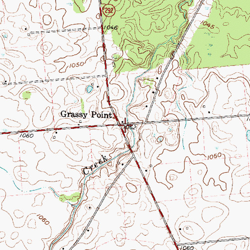 Topographic Map of Grassy Point, OH