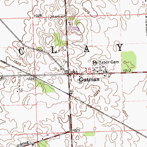 Topographic Map of Gutman, OH