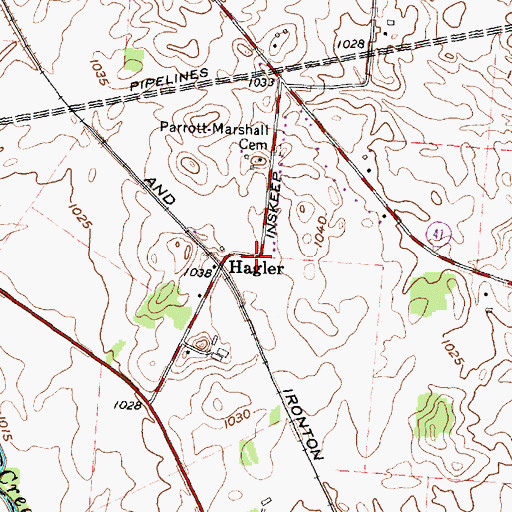 Topographic Map of Hagler, OH