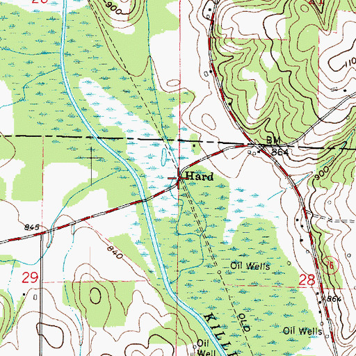 Topographic Map of Hard, OH