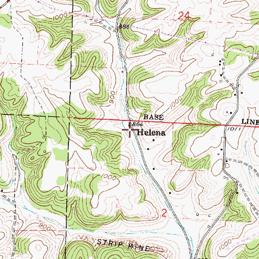 Topographic Map of Helena, OH