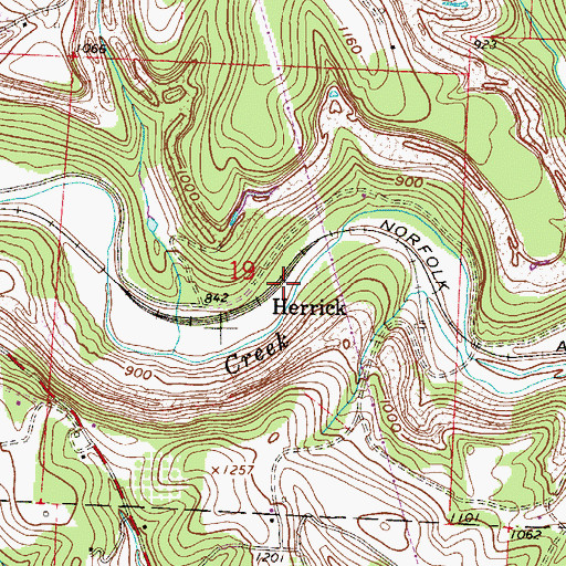 Topographic Map of Herrick, OH