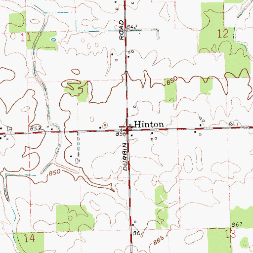 Topographic Map of Hinton, OH