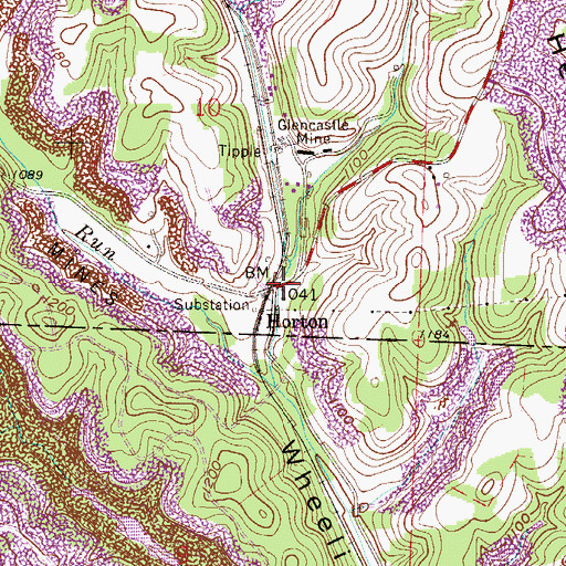Topographic Map of Horton, OH