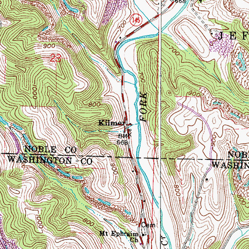 Topographic Map of Kilmer, OH