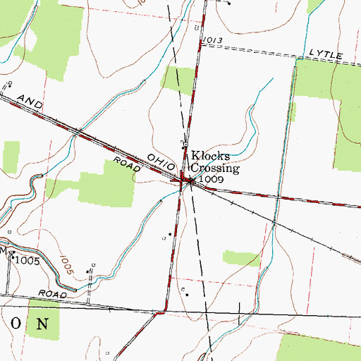 Topographic Map of Klocks Crossing, OH