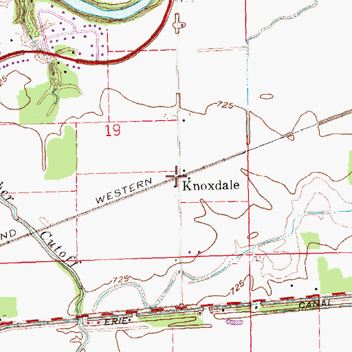 Topographic Map of Knoxdale, OH