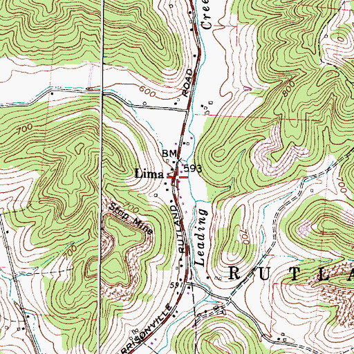 Topographic Map of Lima, OH