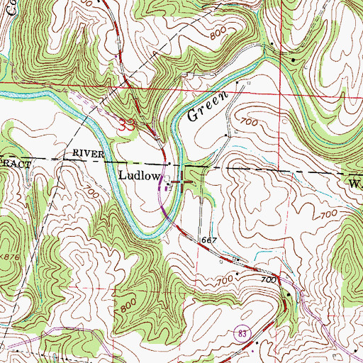 Topographic Map of Ludlow, OH