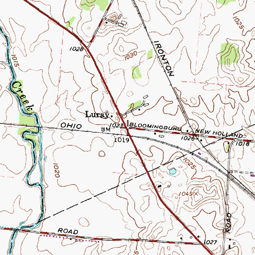Topographic Map of Luray, OH