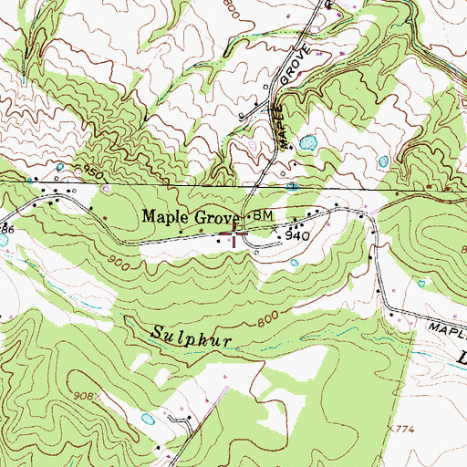 Topographic Map of Maple Grove, OH