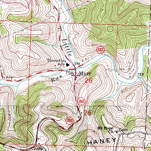 Topographic Map of Marr, OH