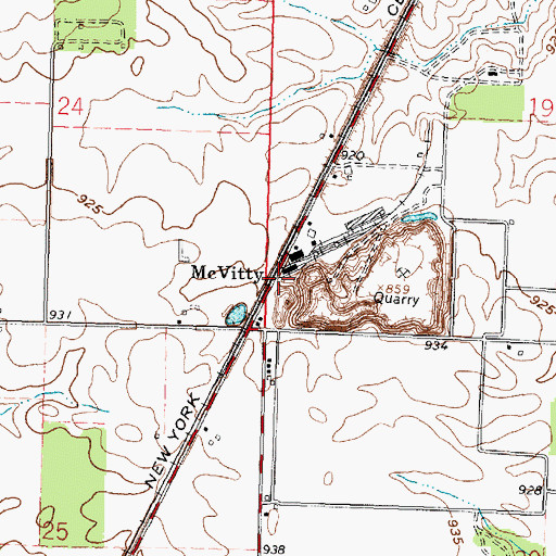 Topographic Map of McVitty, OH