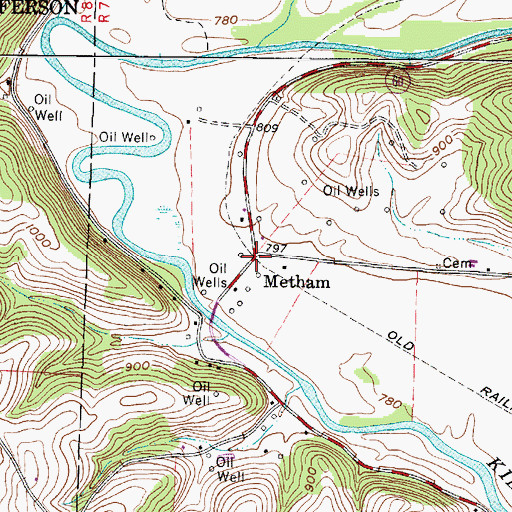 Topographic Map of Metham, OH