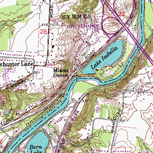 Topographic Map of Miami Grove, OH