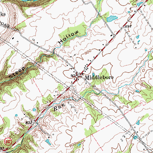 Topographic Map of Middleboro, OH