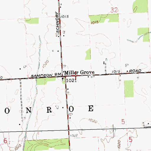 Topographic Map of Miller Grove, OH