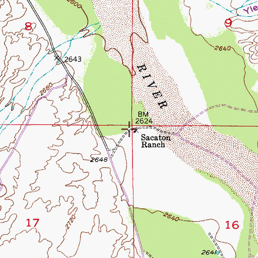 Topographic Map of Sacaton Ranch, AZ