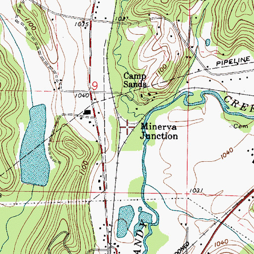 Topographic Map of Minerva Junction, OH