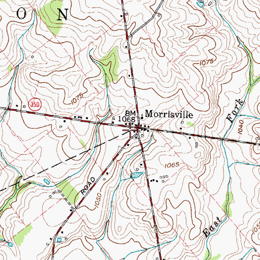 Topographic Map of Morrisville, OH