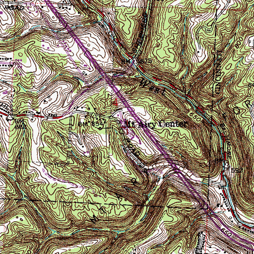 Topographic Map of Mount Airy Center, OH