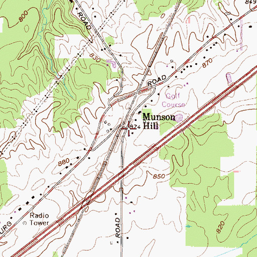 Topographic Map of Munson Hill, OH