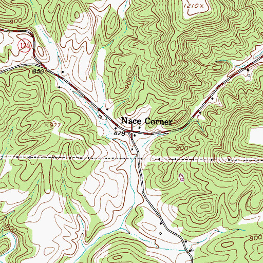 Topographic Map of Nace Corner, OH