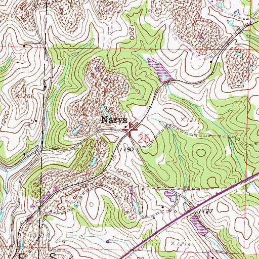Topographic Map of Narva, OH