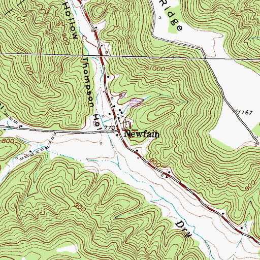 Topographic Map of Newfain, OH
