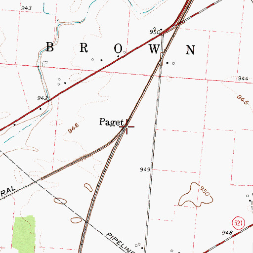 Topographic Map of Paget, OH