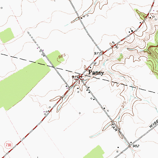 Topographic Map of Pansy, OH