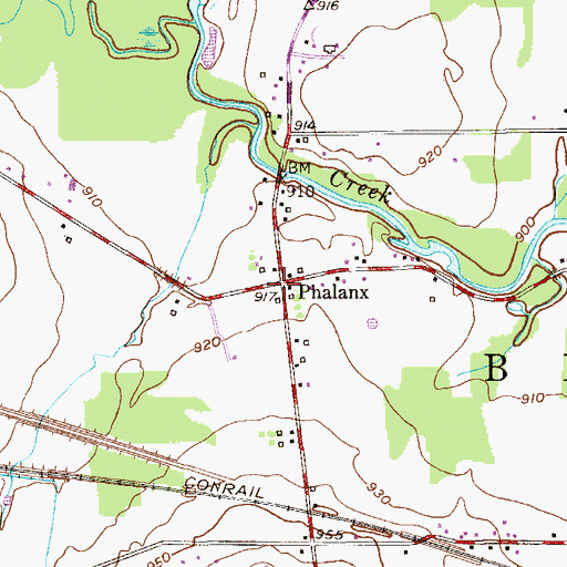 Topographic Map of Phalanx, OH
