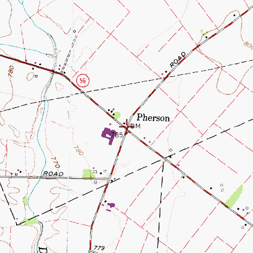 Topographic Map of Pherson, OH