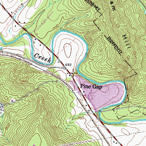 Topographic Map of Pine Gap, OH