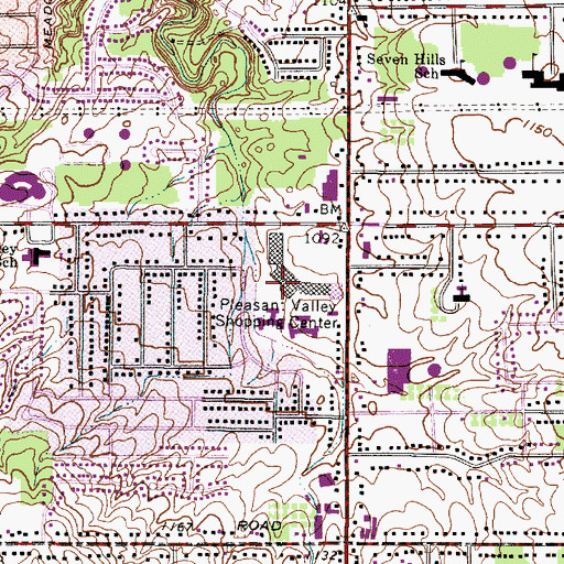 Topographic Map of Pleasant Valley, OH