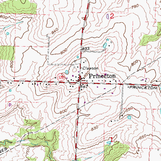 Topographic Map of Princeton, OH