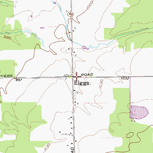 Topographic Map of Riggs, OH