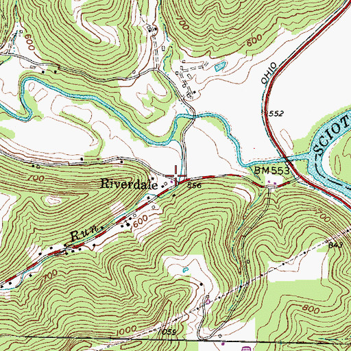 Topographic Map of Riverdale, OH