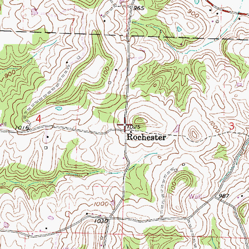 Topographic Map of Rochester, OH