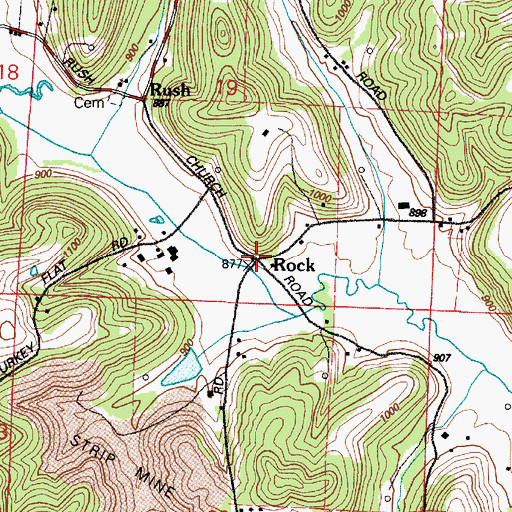 Topographic Map of Rock, OH