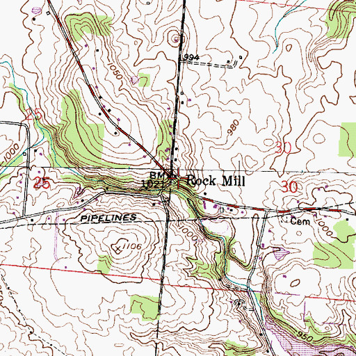 Topographic Map of Rock Mill, OH