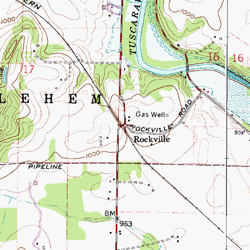 Topographic Map of Rockville, OH