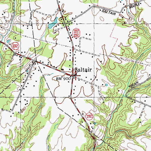 Topographic Map of Saltair, OH
