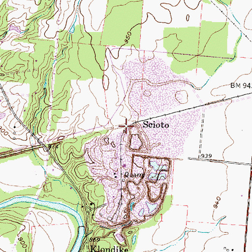 Topographic Map of Scioto, OH