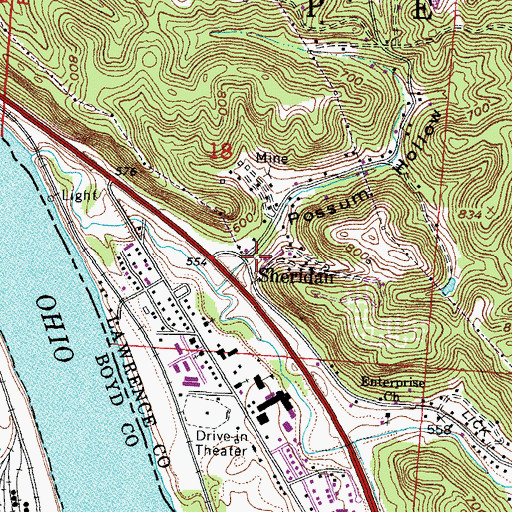 Topographic Map of Sheridan, OH