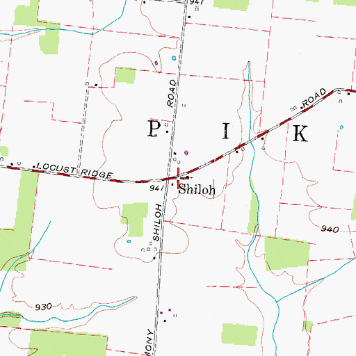 Topographic Map of Shiloh, OH