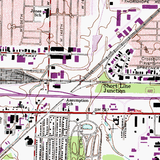 Topographic Map of Short Line Junction, OH